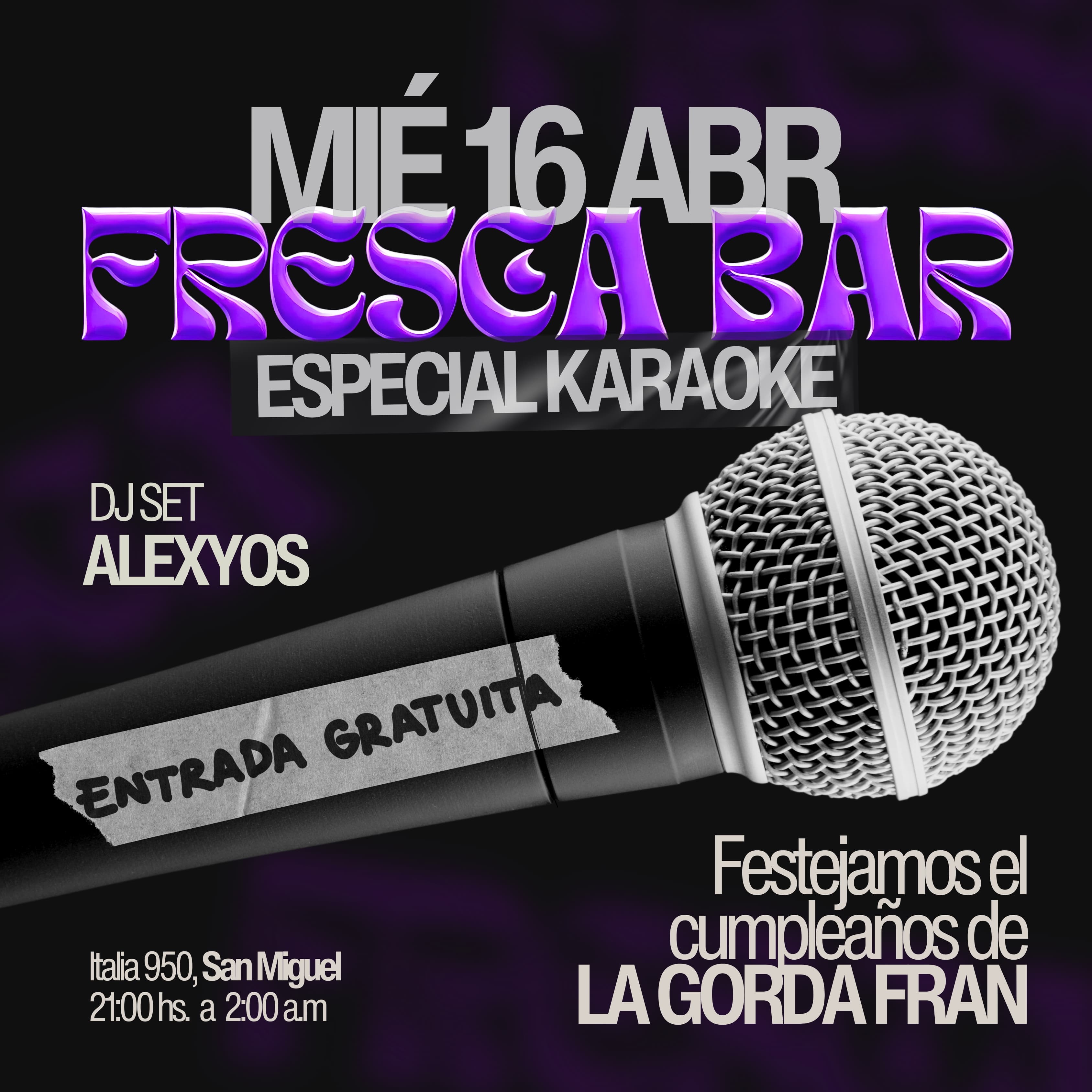 FRESCA BAR ESPECIAL KARAOKE - 16/4
